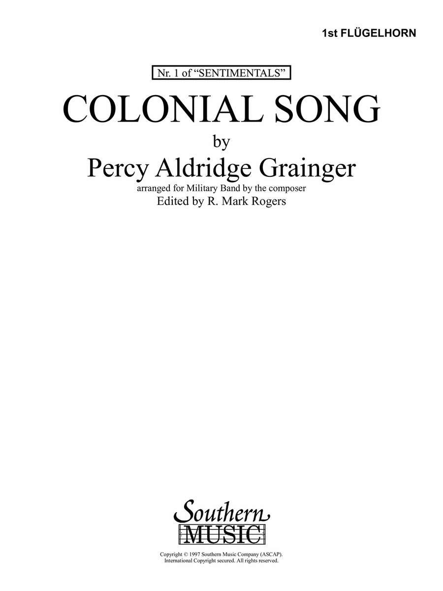 Colonial Song - Flugelhorn 1 Concert Band scores gallery preview page 1