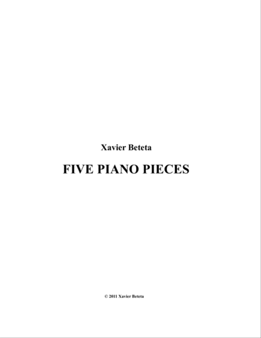Five Piano Pieces Piano Solo scores gallery preview page 1