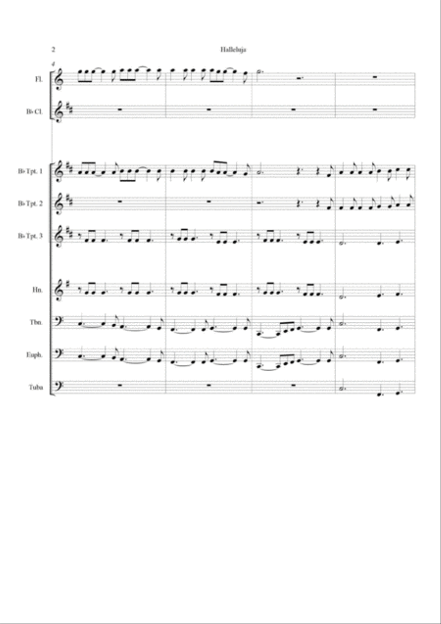 Hallelujah Concert Band scores gallery preview page 2