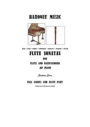 20 Flute Sonatas for Flute and Harpsichord or Piano - Scores and Part