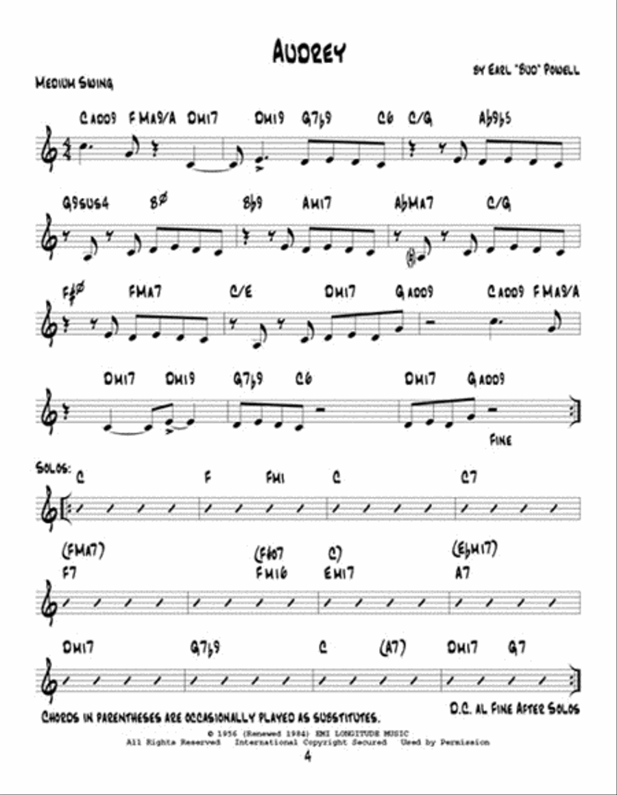 The Bud Powell Real Book Piano scores gallery preview page 3