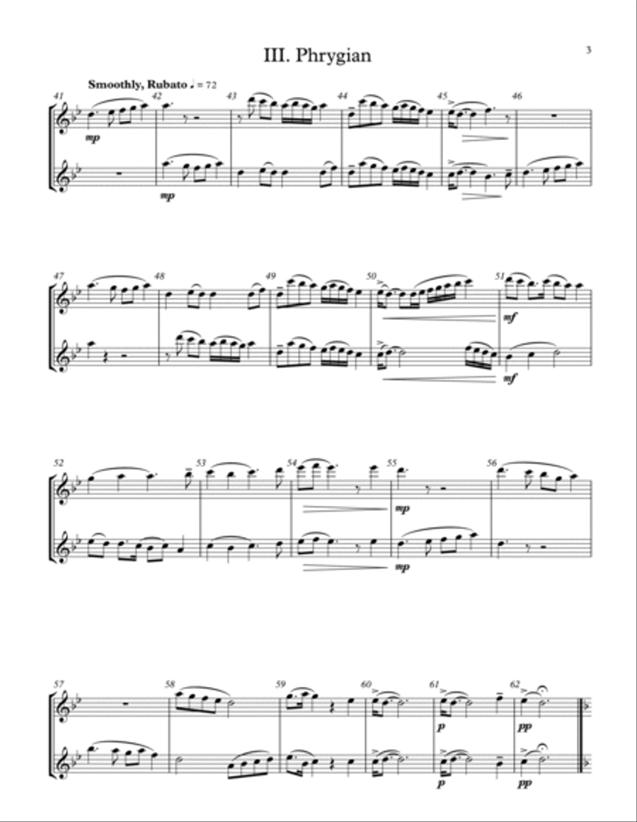 Seven Modes, Seven Duets - C Treble Transposition Small Ensemble scores gallery preview page 3