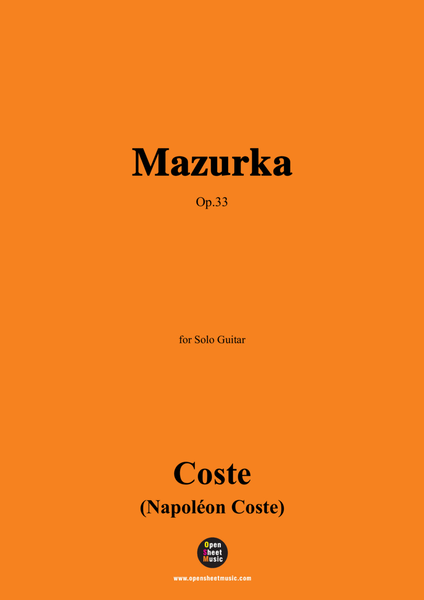 Coste-Mazurka,Op.33,for Guitar image number null