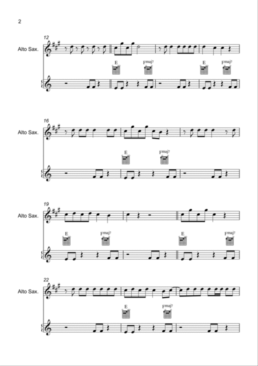 Unholy Alto Saxophone scores gallery preview page 2