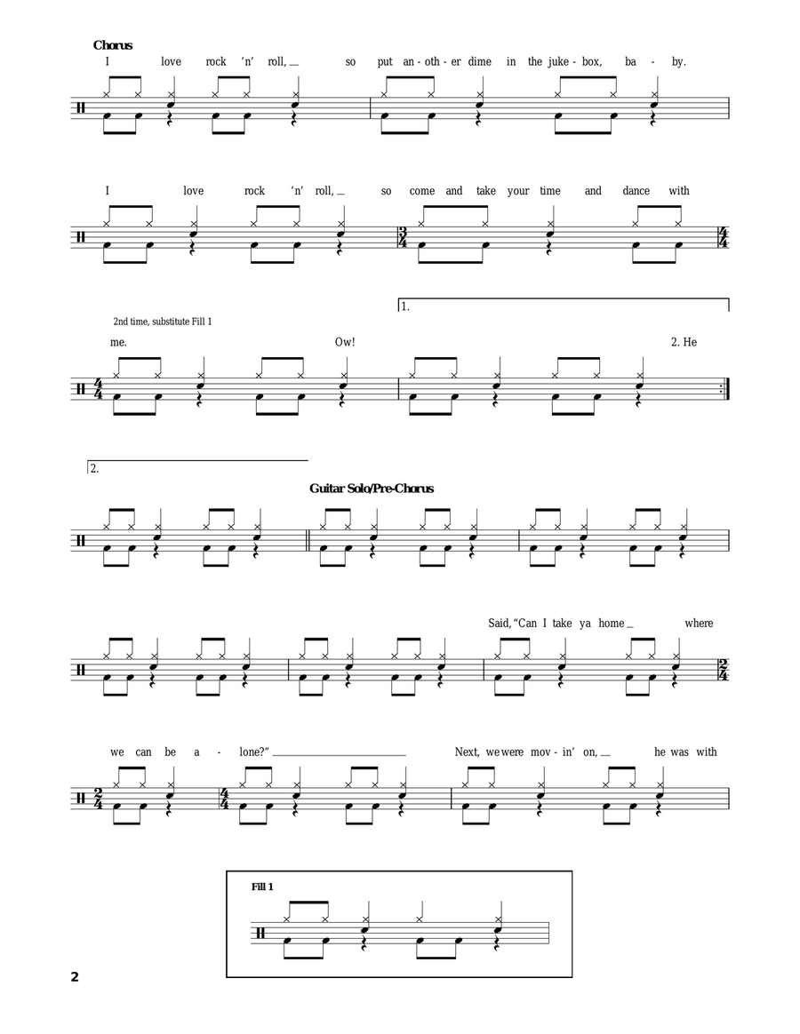 I Love Rock 'N Roll Drum Set scores gallery preview page 2