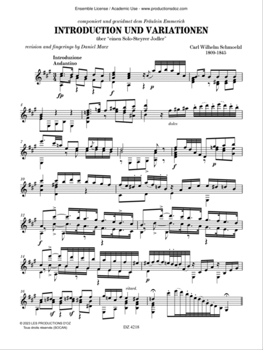 Introduction und Variationen Classical Guitar scores gallery preview page 4