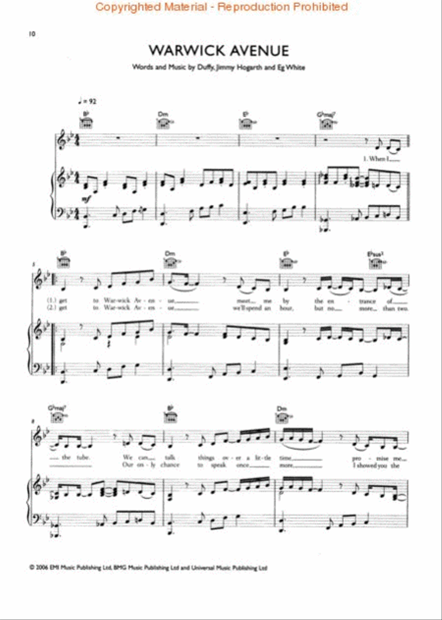 Duffy - Rockferry Piano, Vocal, Guitar scores gallery preview page 3