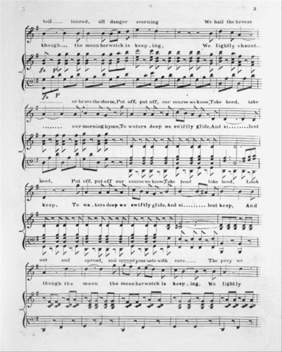 While All On Land. The celebrated Barcarolle Voice scores gallery preview page 3