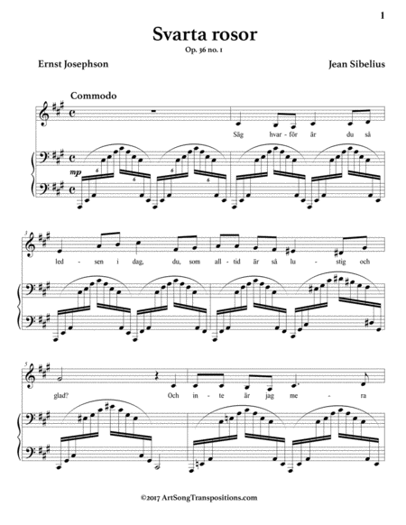 Svarta rosor, Op. 36 no. 1 (A major)