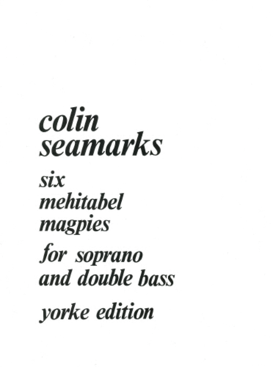 Six Mehitabel Magpies Six Mehitabel Magpies Double Bass scores gallery preview page 1