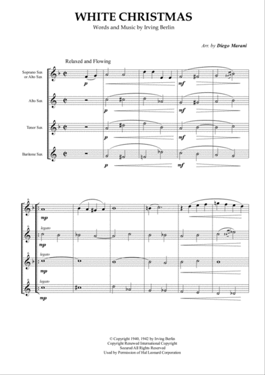 White Christmas Woodwind Quartet scores gallery preview page 4