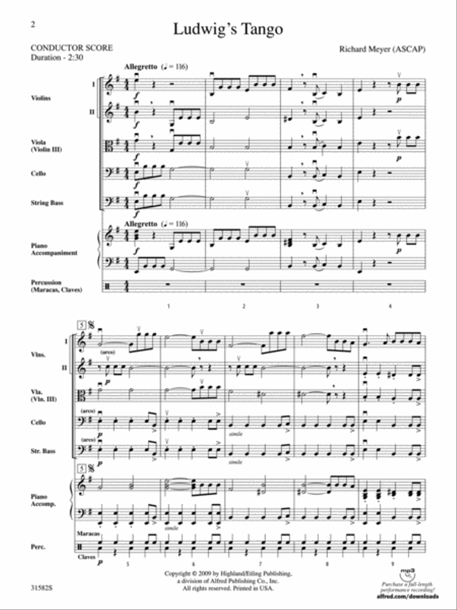 Ludwig's Tango Ludwig's Tango String Orchestra scores gallery preview page 2