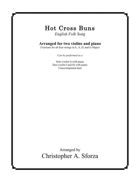 Hot Cross Buns, for two violins and piano image number null
