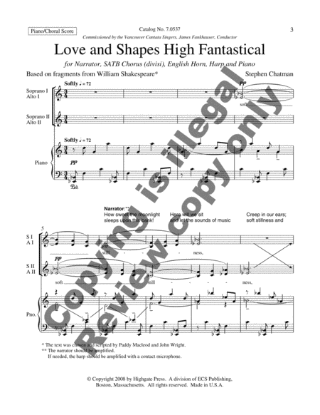 Love and Shapes High Fantastical (Piano/choral score)