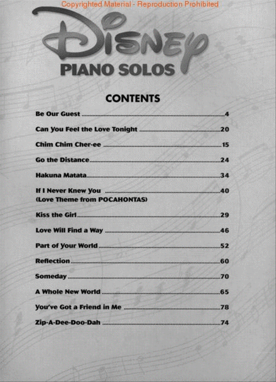 Disney Piano Solos