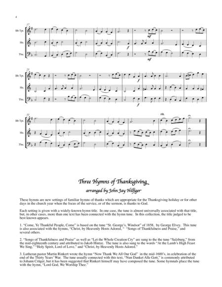 3 Hymns of Thanksgiving
