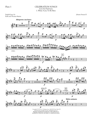Celebration Songs (from Die Fledermaus) - Flute 1
