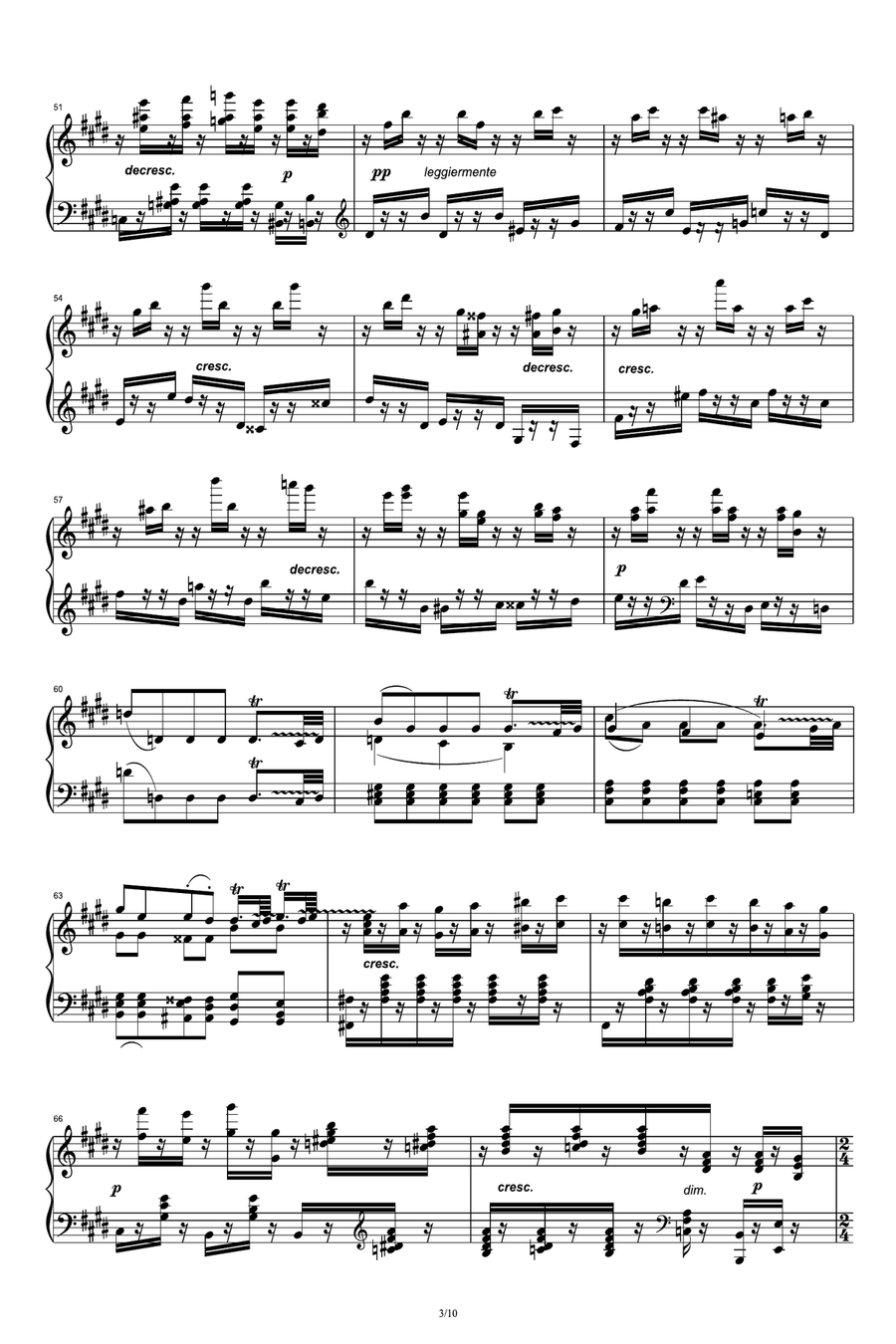 Beethoven Sonata No.30 in E Major, Op.109 Movement 3 Piano Solo scores gallery preview page 3