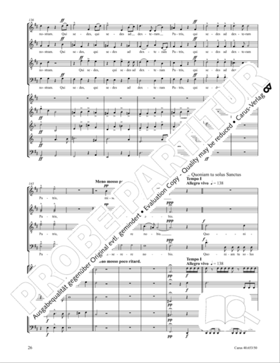 Mass in D Major (Missa in D) 4-Part scores gallery preview page 27