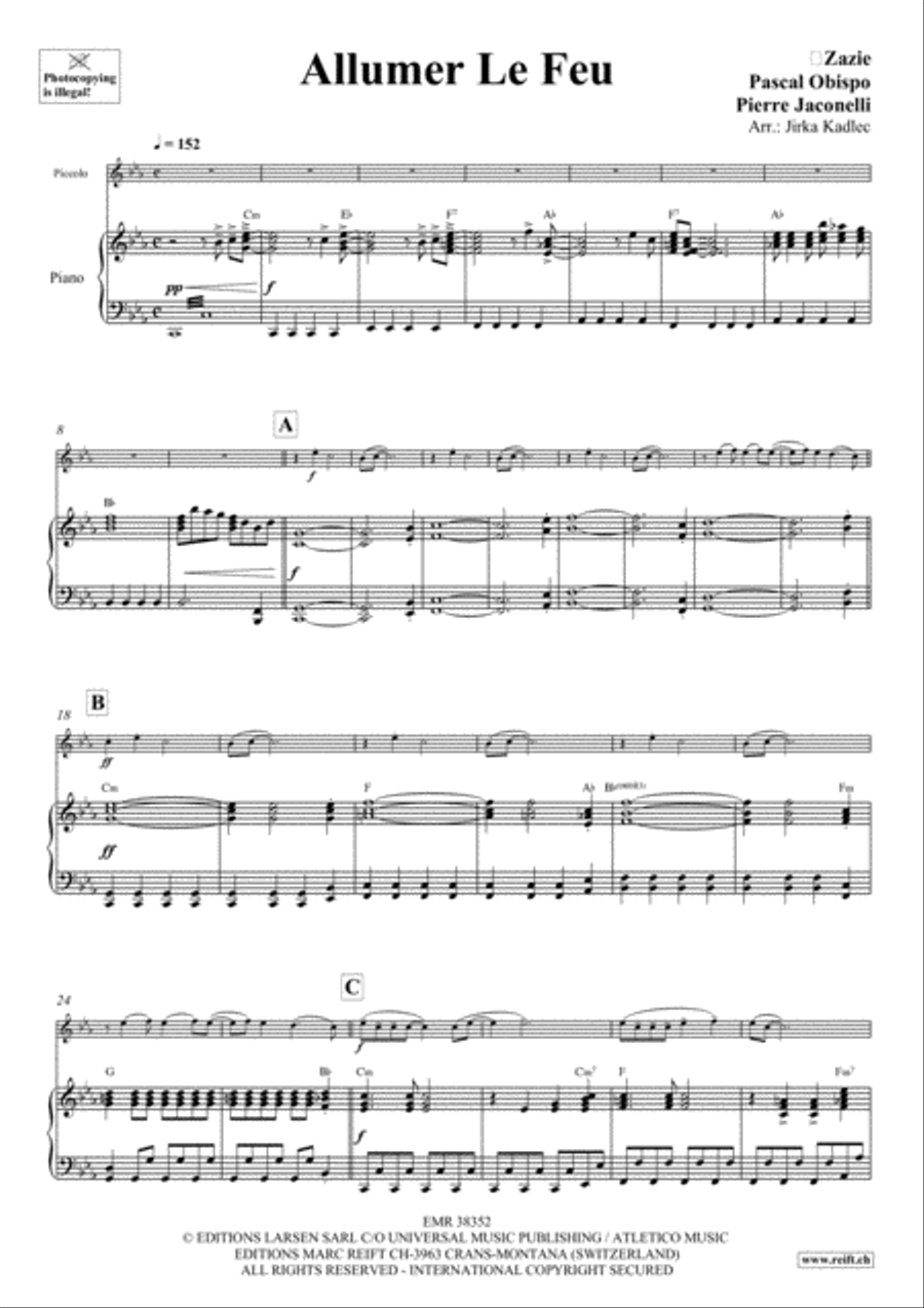 Allumer Le Feu Allumer Le Feu Piccolo scores gallery preview page 4