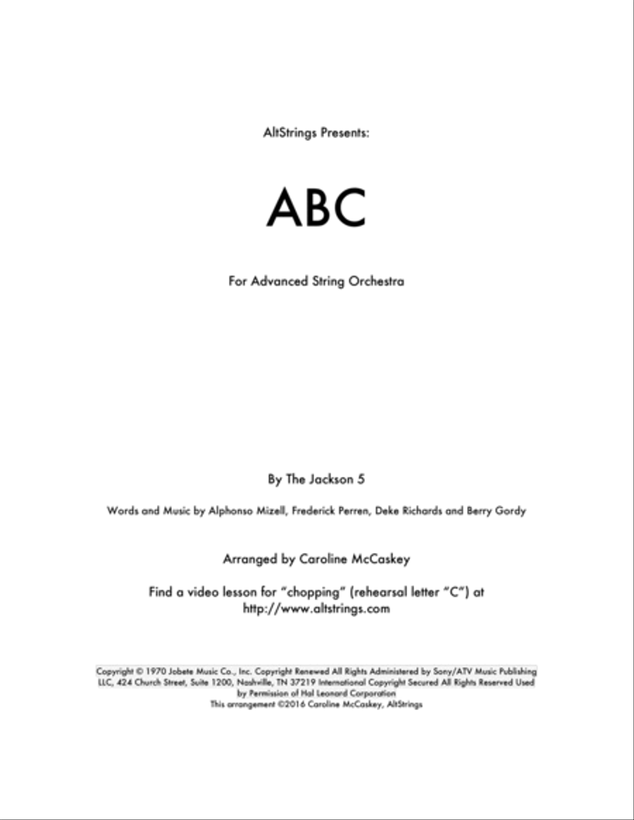 ABC ABC String Orchestra scores gallery preview page 1