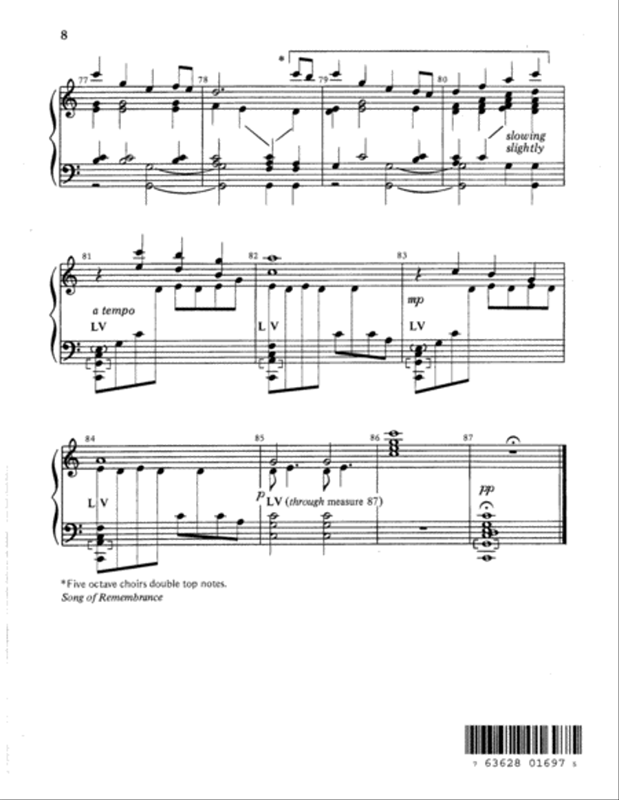 Song of Remembrance Song of Remembrance 5-Octaves scores gallery preview page 8