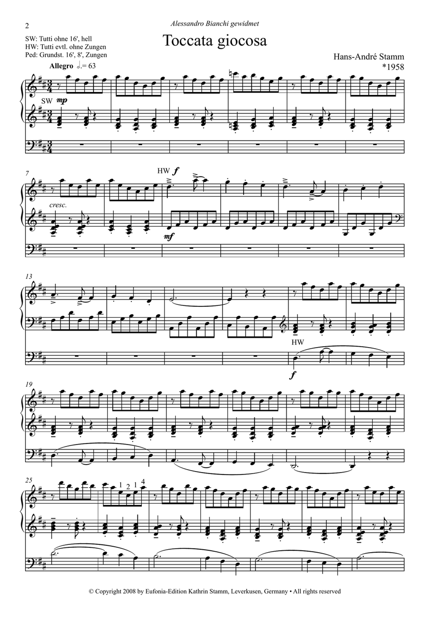 Toccata giocosa for organ Organ Solo scores gallery preview page 2