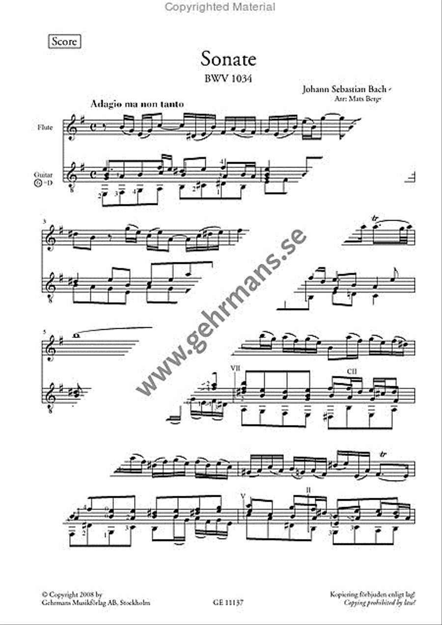 Sonate - E minor Flute scores gallery preview page 2