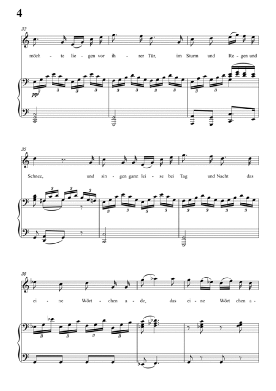 Schubert-Die böse Farbe,from 'Die Schöne Müllerin',Op.25 No.17 in C for Vocal and Piano Voice scores gallery preview page 5