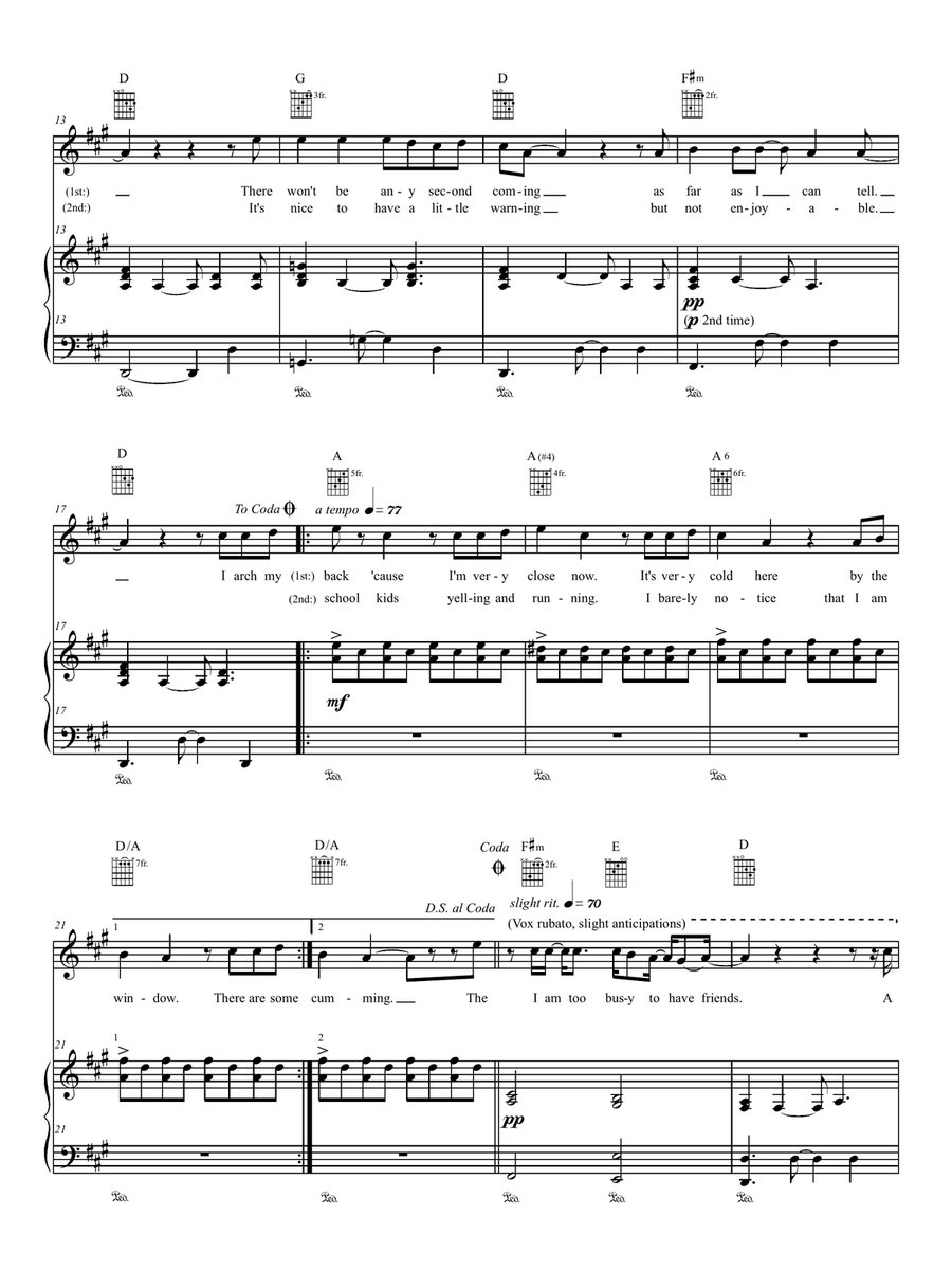 First Orgasm First Orgasm Piano, Vocal, Guitar scores gallery preview page 2