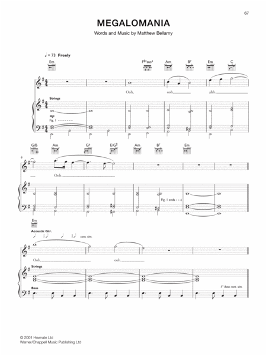 Muse -- Origin of Symmetry Guitar Tablature scores gallery preview page 4