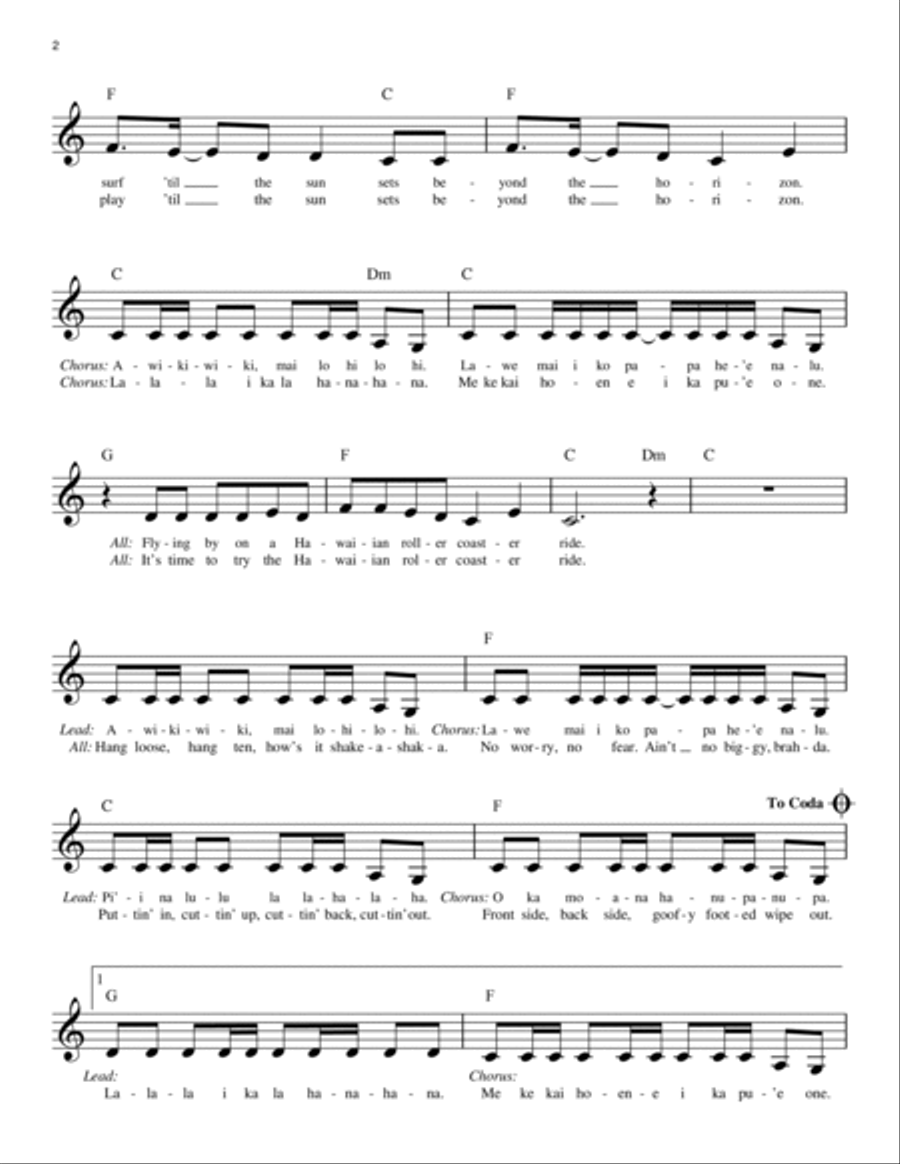 Hawaiian Roller Coaster Ride Piano scores gallery preview page 2