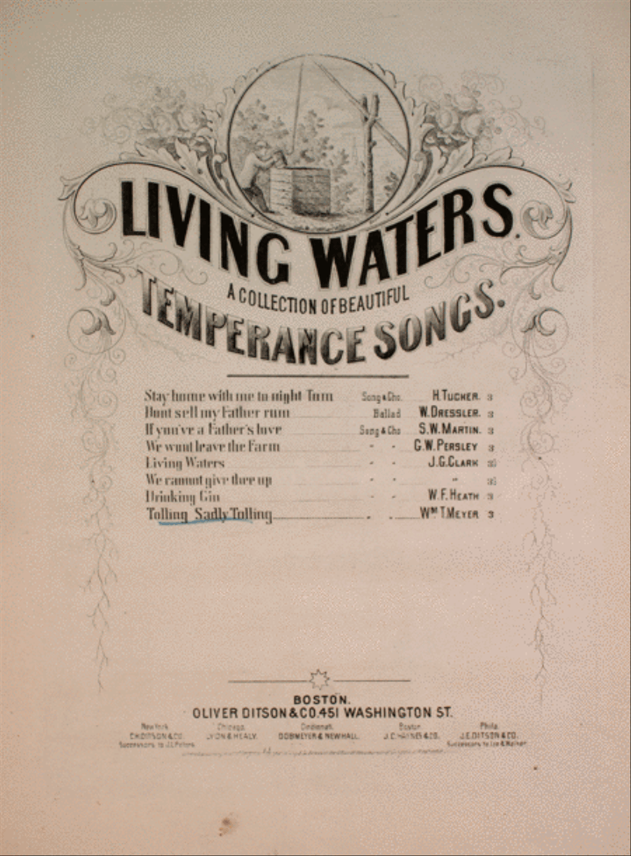 Tolling Sadly Tolling, or, The Drunkards Funeral. Song & Chorus 4-Part scores gallery preview page 1