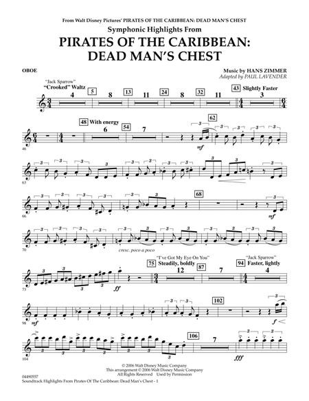 Soundtrack Highlights from Pirates Of The Caribbean: Dead Man's Chest - Oboe