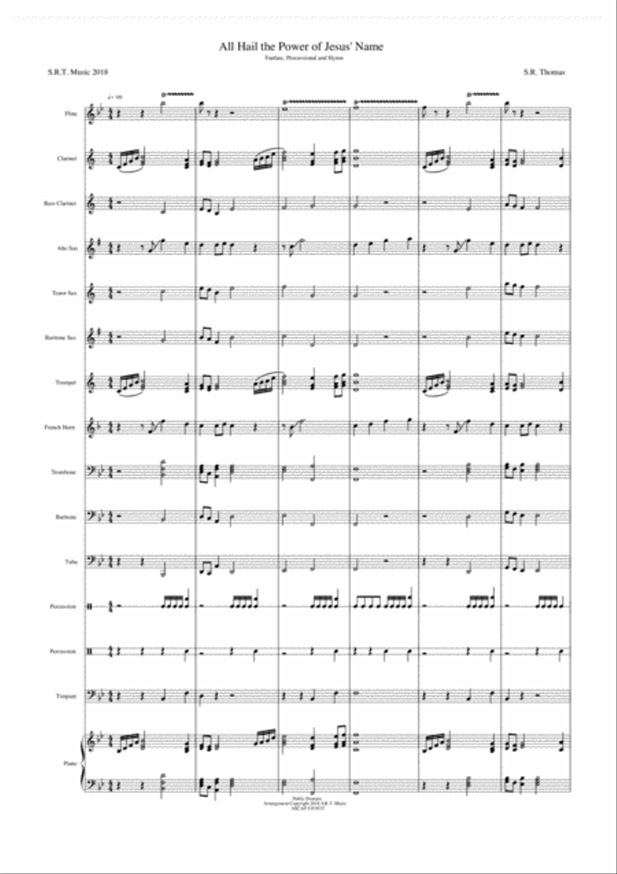 All Hail the Power of Jesus' Name Concert Band scores gallery preview page 1