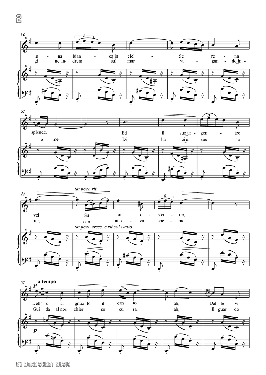 Drigo-Serenata,from 'Arlekinada', in G Major,for Voice and Piano Piano, Vocal - Digital Sheet Music page 4