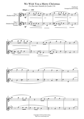 We Wish You a Merry Christmas (for flute duet, suitable for grades 2-6)