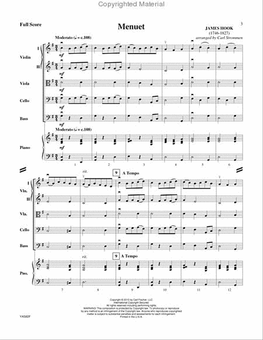 Menuet String Orchestra scores gallery preview page 2