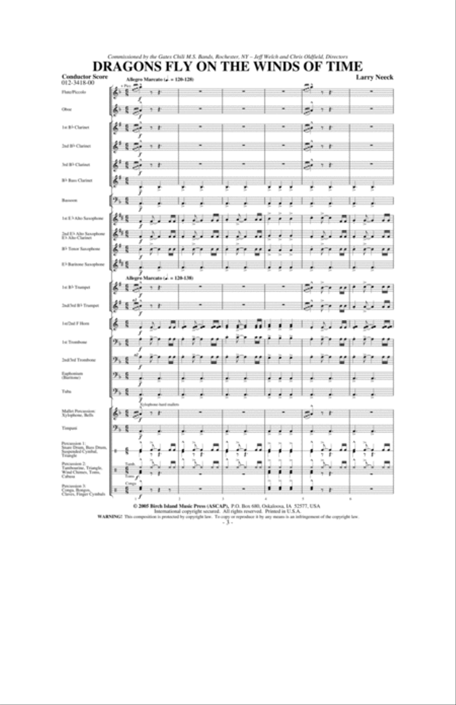 Dragons Fly on the Winds of Time Concert Band scores gallery preview page 2