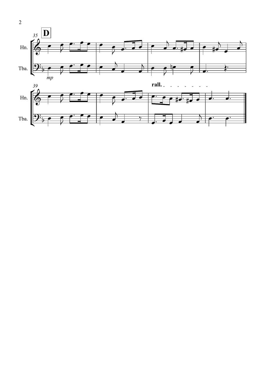 Greensleeves for French Horn and Tuba Duet Greensleeves for French Horn and Tuba Duet Brass Duet scores gallery preview page 2
