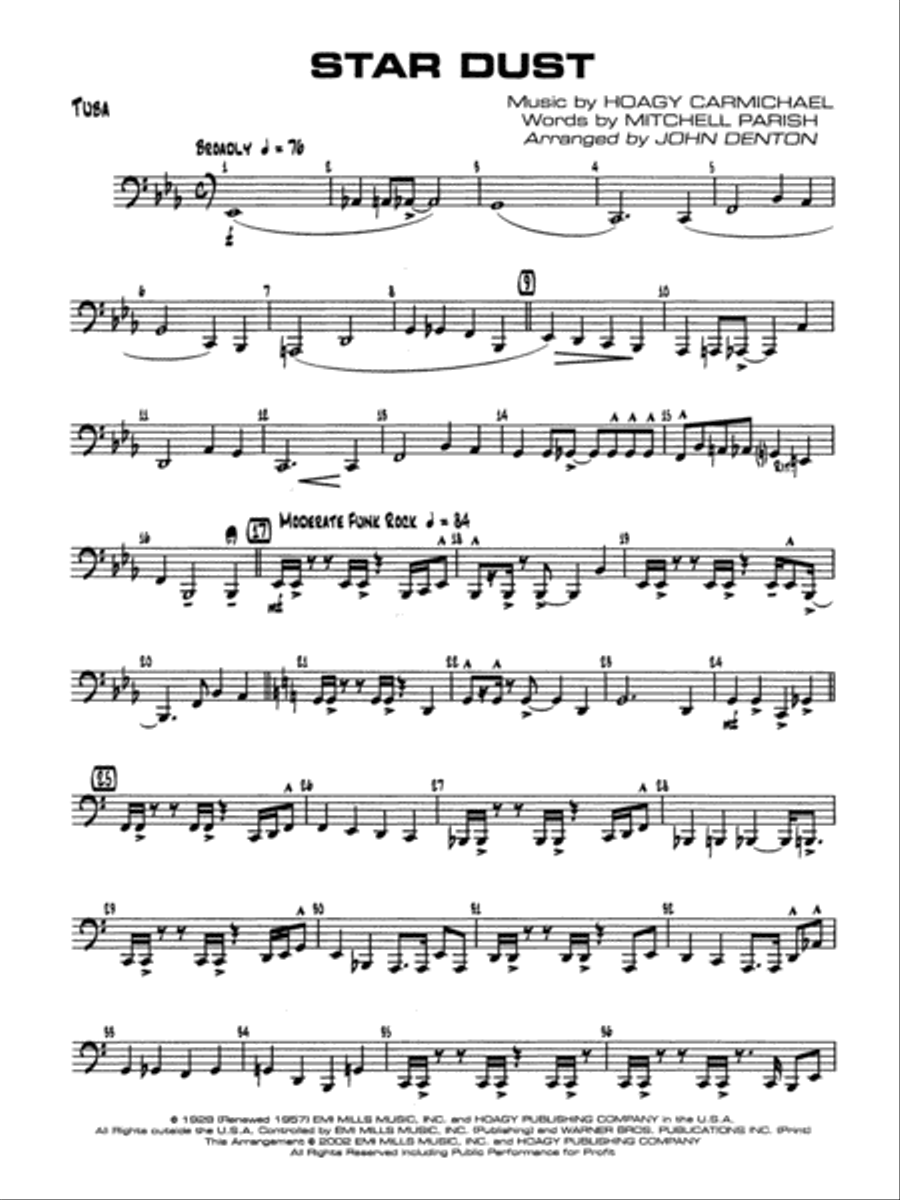 Star Dust: Tuba Star Dust: Tuba Jazz Ensemble scores gallery preview page 1