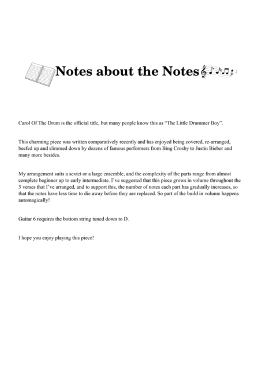 Carol Of The Drum Guitar Ensemble scores gallery preview page 3