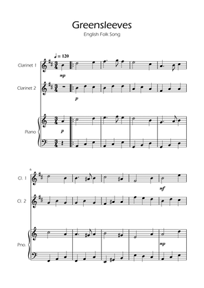 Greensleeves - Clarinet Duet w/ Piano