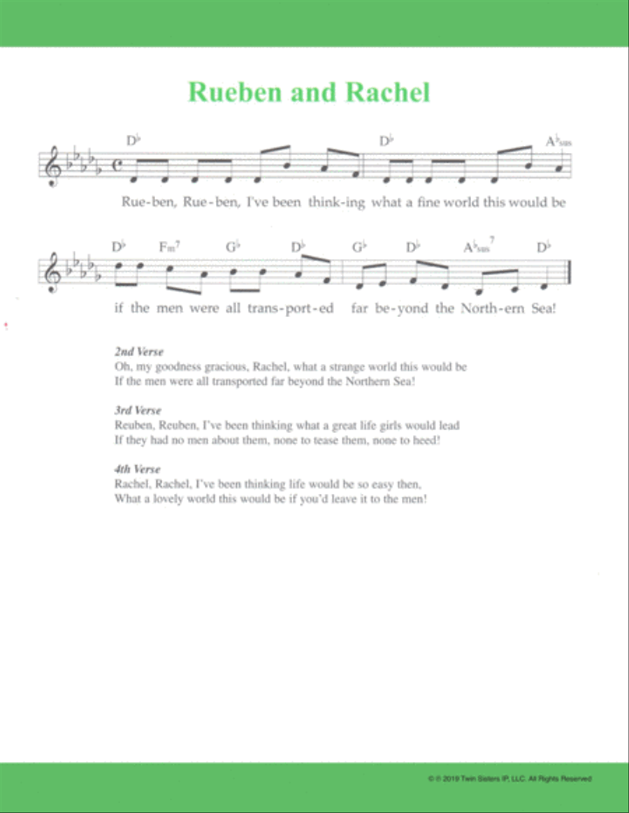 Rueben and Rachel Piano, Vocal, Guitar scores gallery preview page 1