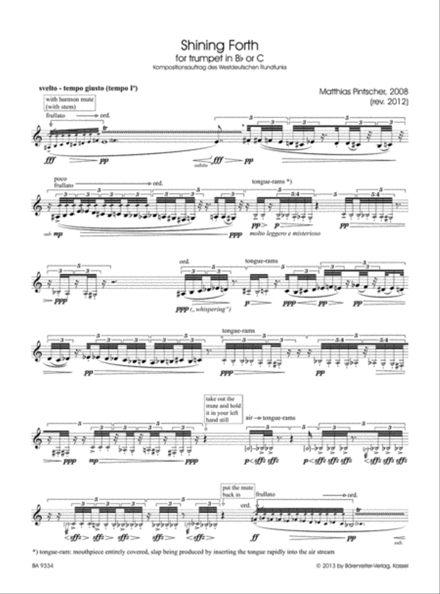 Shining Forth for trumpet in Bb or C (2008, rev. 2012) B-Flat Trumpet scores gallery preview page 2