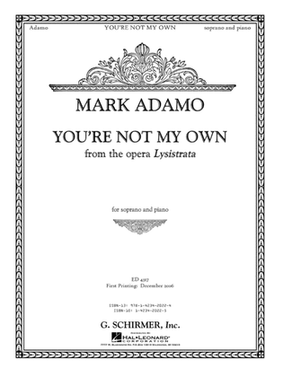 Book cover for You're Not My Own from the opera Lysistrata