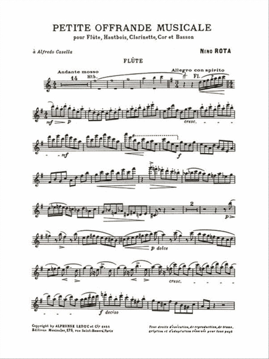 Petite Offrande Musicale (wind Quintet) Woodwind Quintet scores gallery preview page 2