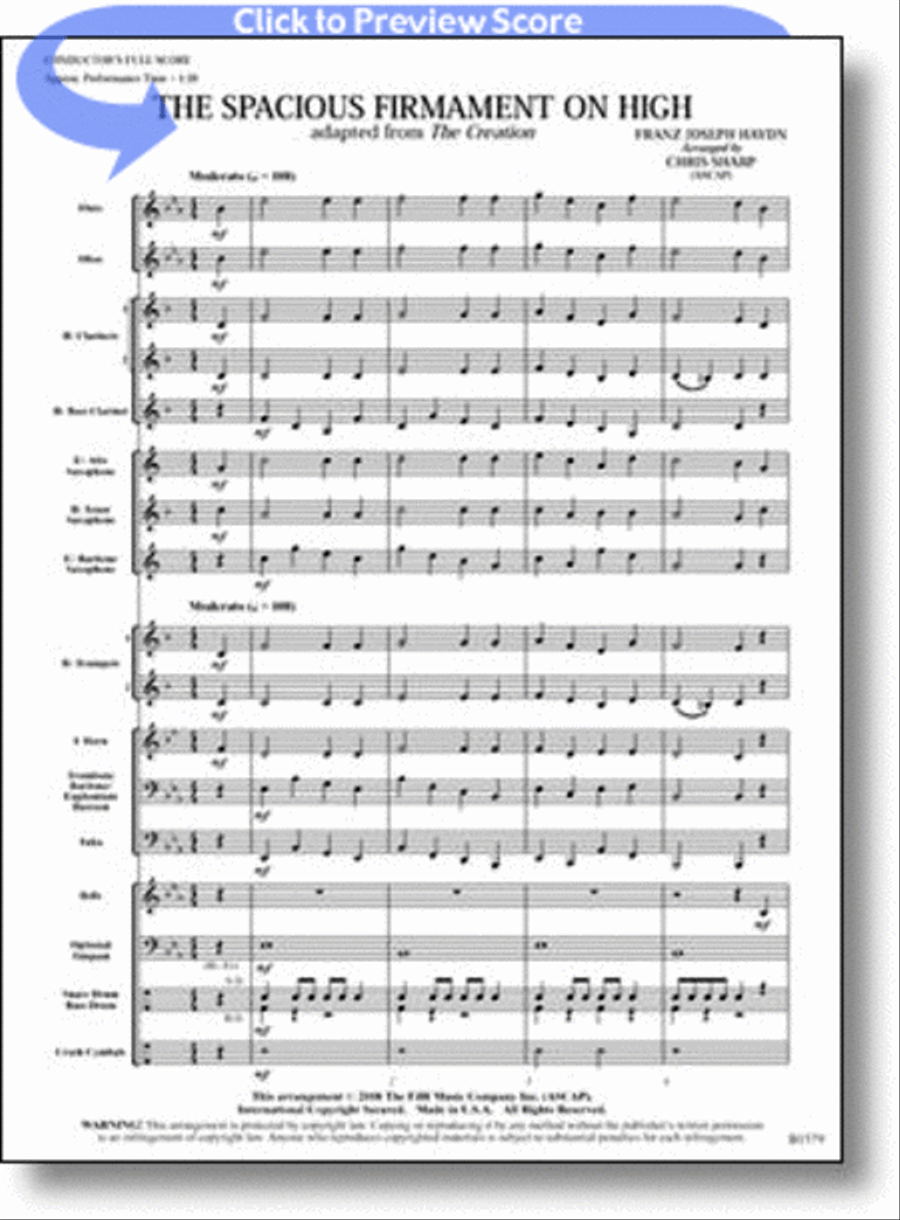 The Spacious Firmament on High Concert Band scores gallery preview page 1