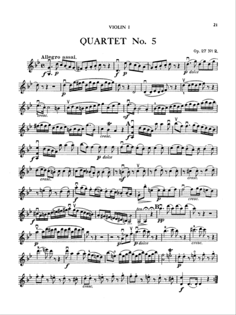Boccherini: Nine Selected String Quartets String Quartet scores gallery preview page 1
