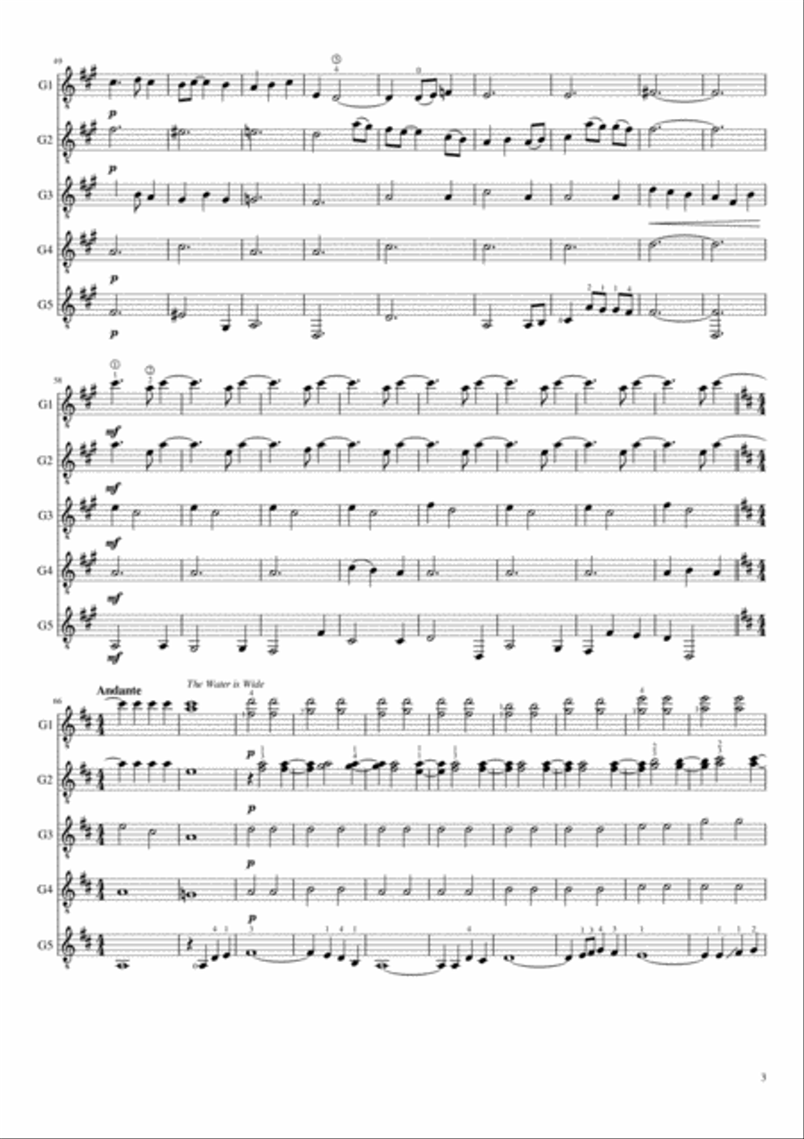 A Scottish Medley for Guitar Ensemble Large Ensemble scores gallery preview page 3